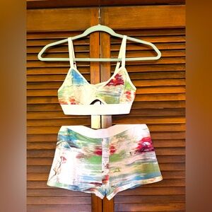 Colorful Tie-Dye Bralette and Shorts Set